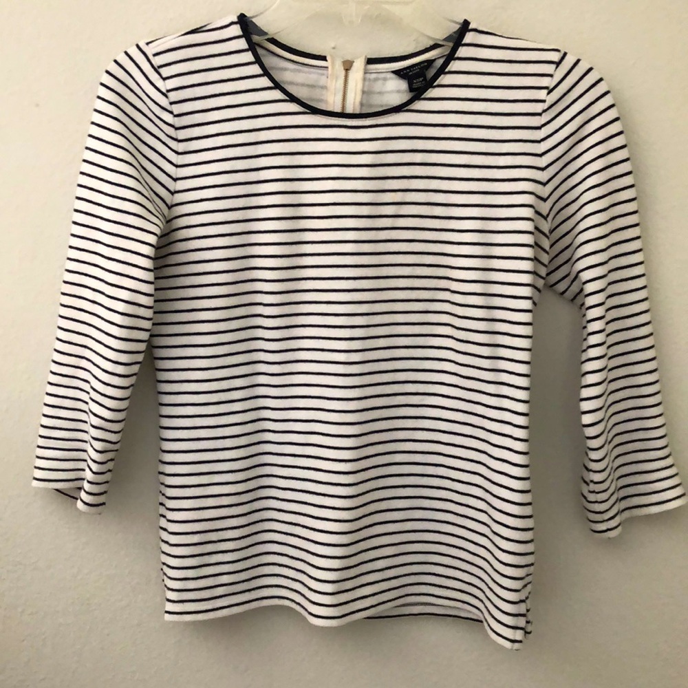 Black and white stripe top Ann Taylor